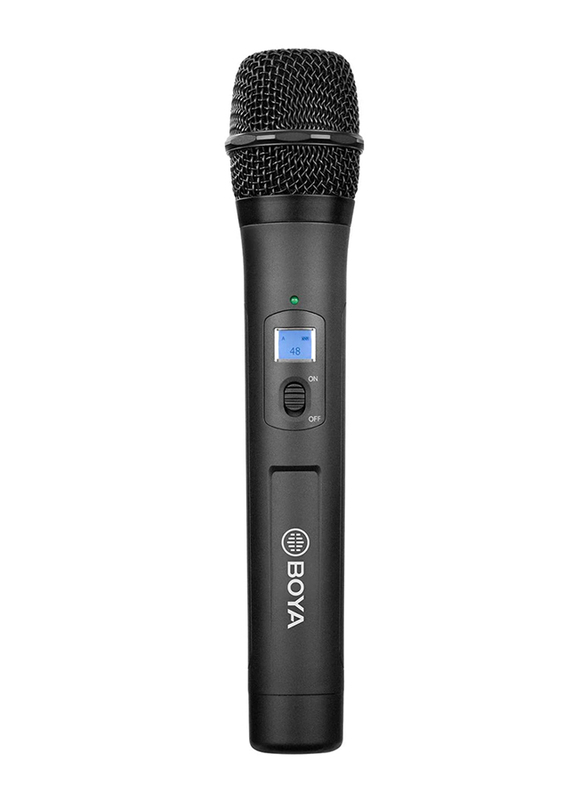 Boya by-WHM8 Pro 48-Channel UHF Wireless Dynamic Handheld Cardioid Microphone Transmitter for by-WM8 Pro Series Microphone System for Interview Presentation Talk Show Speech, Black