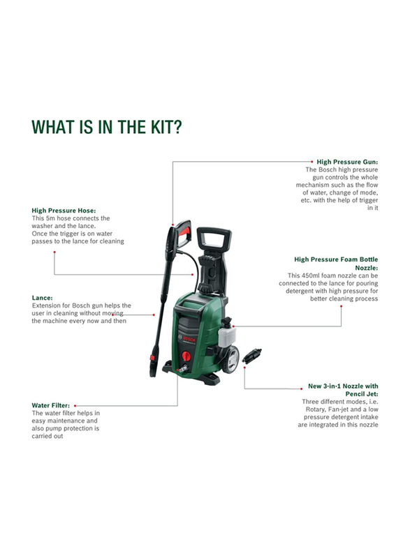 Bosch Universal Aquatak 125 High-Pressure Washer, Black/Green