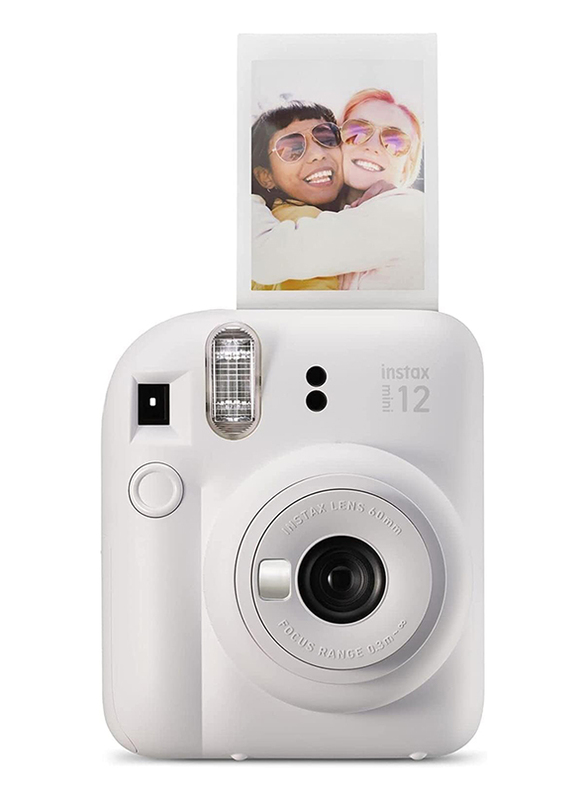 FujiFilm Instax Mini 12 Instant Camera with 1 Pack Film, 25.1MP, Clay White