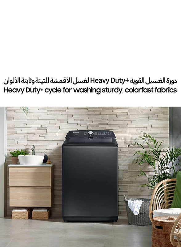 Samsung 18Kg Fully Automatic Top Load Washing Machine with Hygiene Steam, WA18A8376GV/GU, Black
