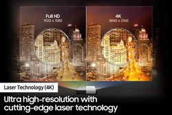 Samsung LSP7T The Premiere 4K Smart Laser Projector, 2200 Lumens, White