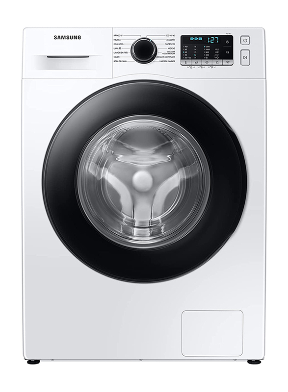 Samsung Front Load Washing Machine with Ecobubble Technology, Healthy Steam and Digital Inverter Technology, 9 Kg, White