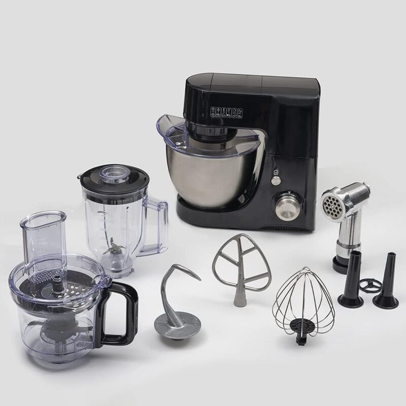 evvoli Kitchen Machine with Extensive Accessories, 4.5L,1100W, Black, EVKA-KM45B