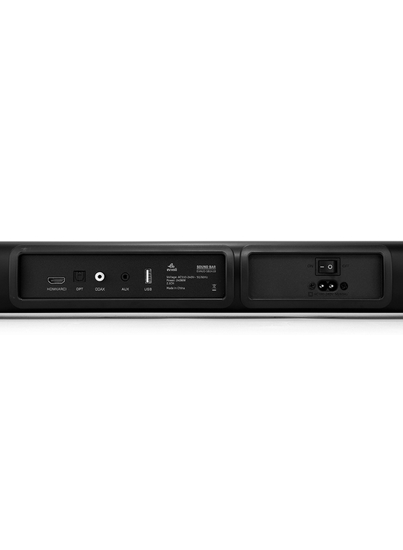 Evvoli 2.1ch Bluetooth Soundbar with Wireless Subwoofer and LED Display, 240W, Black