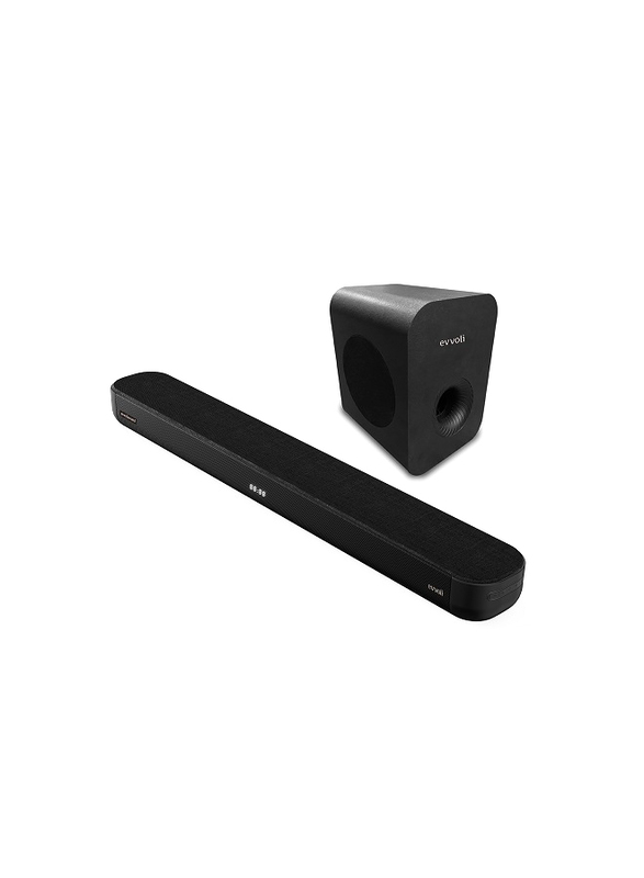 Evvoli 2.1ch Soundbar with Wireless Subwoofer and LED Display, 320W, Black