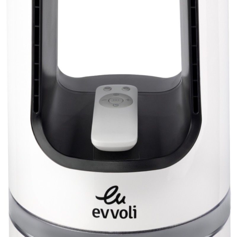 Evvoli 12 Speed Bladeless Pure Cool Fan & Air Purifier with True HEPA Filter and Remote Controlled, White