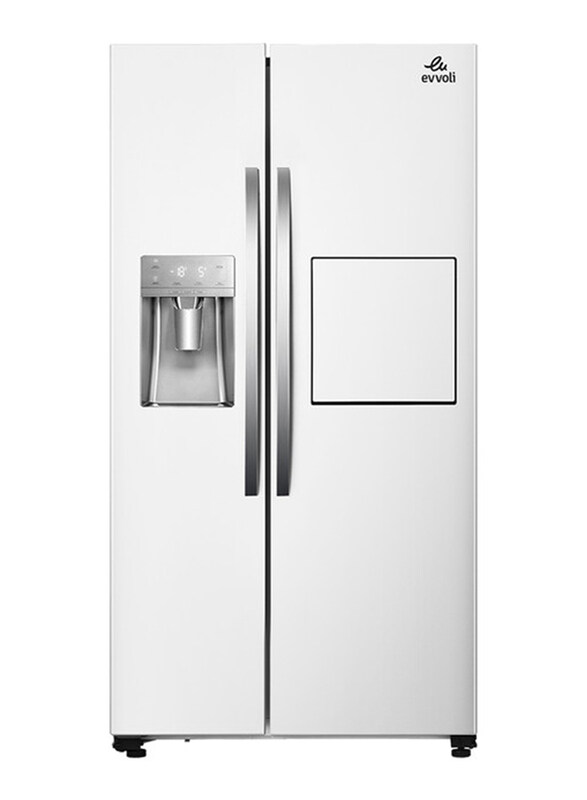 

Evvoli 650 Litres Side by Side Refrigerator with Ice Maker, Water Dispenser and Digital Inverter Technology, EVRFH-S532HW, White