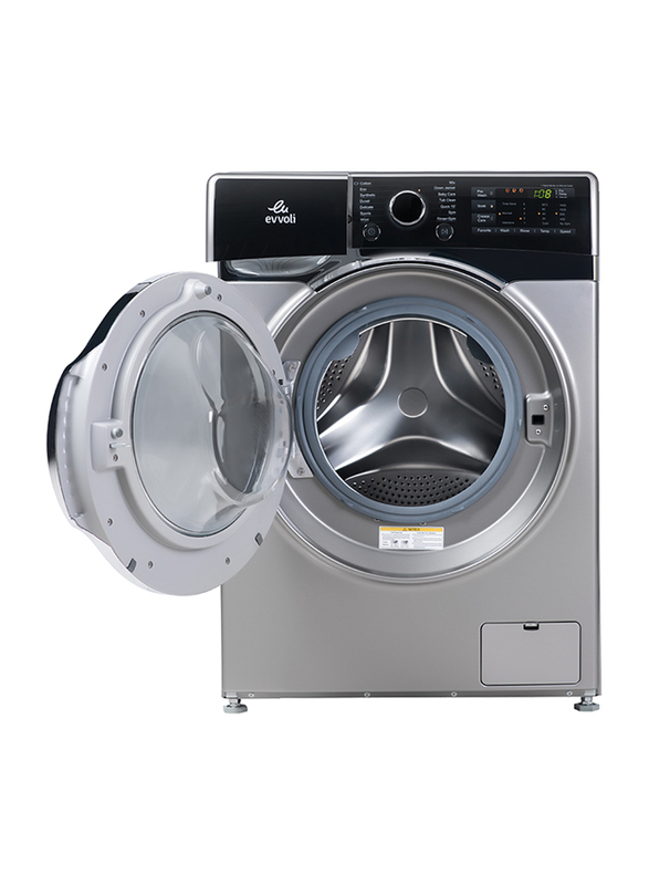 Evvoli 9 Kg 1400 RPM Direct Drive Motor Front Load Washing Machine, EVWM-FDDH-914S, Silver