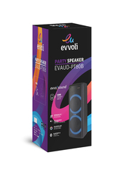Evvoli Portable Bluetooth Party Speaker with Two Wireless Mic and Colourful LED Dazzled Lights, 80W, Black