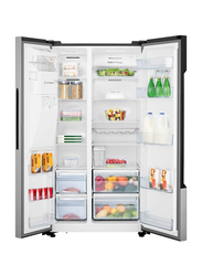 Evvoli 650 Litres Side by Side Refrigerator with Ice Maker, Water Dispenser and Digital Inverter Technology, EVRFH-S532HSS, Silver