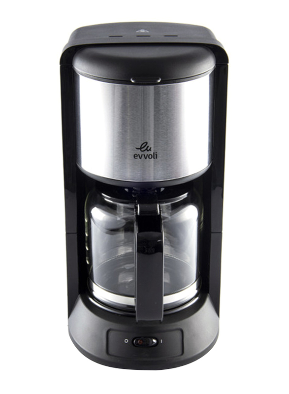 ايفولي صانعة للقهوة 1.25 لتر مع ابريق زجاجي, 1100 واط, EVKA-CO10MB, اسود