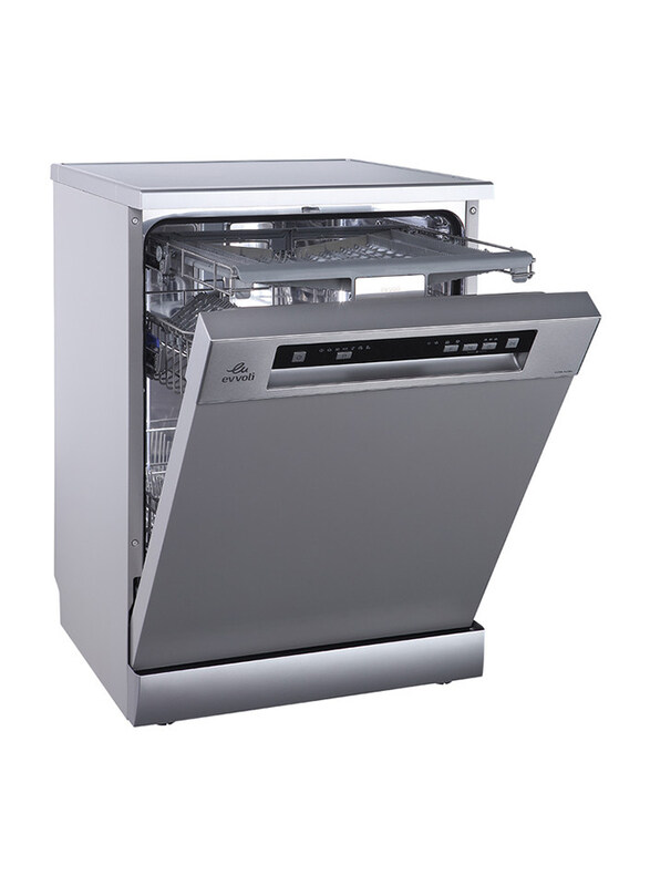 Evvoli 14 Place Setting 7 Program Dishwasher, EVDW-143MS, Platinum Silver