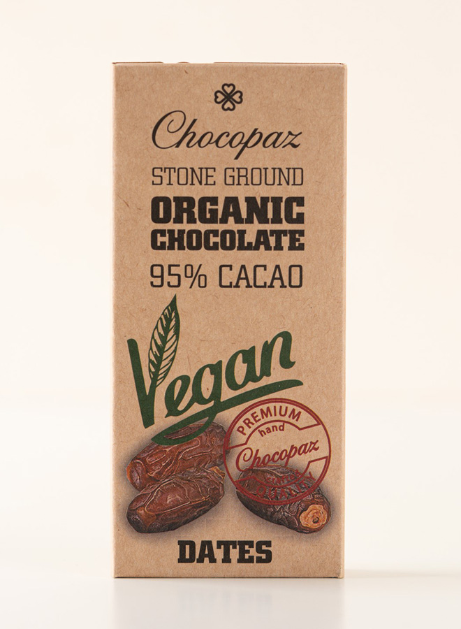 Chocopaz Organic Vegan Chocolate with Dates 95%, 47 grams