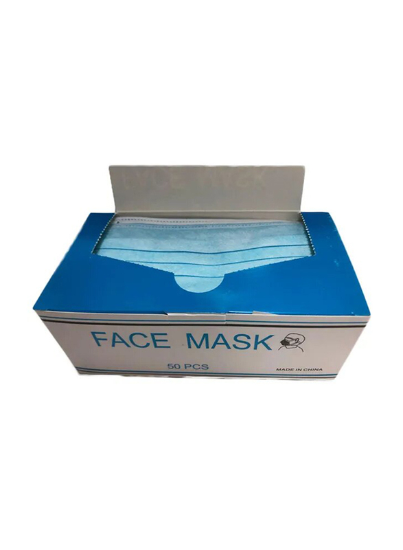 Face Mask Disposable 3-Ply Non-Woven Face Mask, 50 Piece