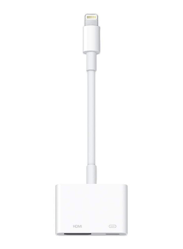 Apple Lightning Digital AV Adapter, Lightning Male to HDMI/Lightning for Apple Devices, White
