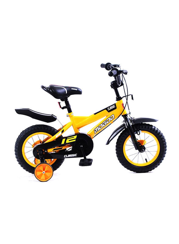 Mogoo Classic Unisex Kids Bicycle, 12 Inch, MGCL12YELLOW, Yellow/Black