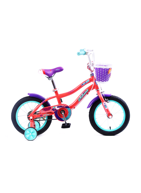 Mogoo Athena Kids Bicycle, 14 Inch, MGAT14PEACH, Pink/Black/Blue