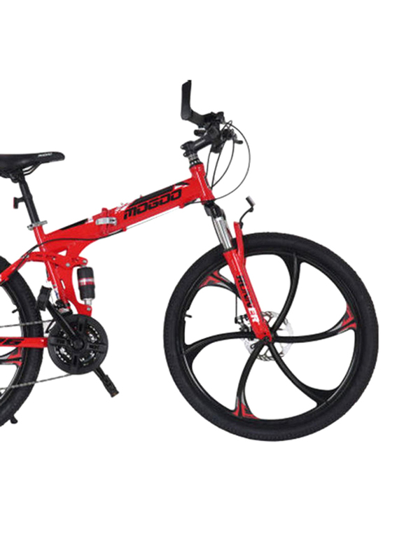 Mogoo Runner Mountain Bike, 26 Inch, Large, Red/Black