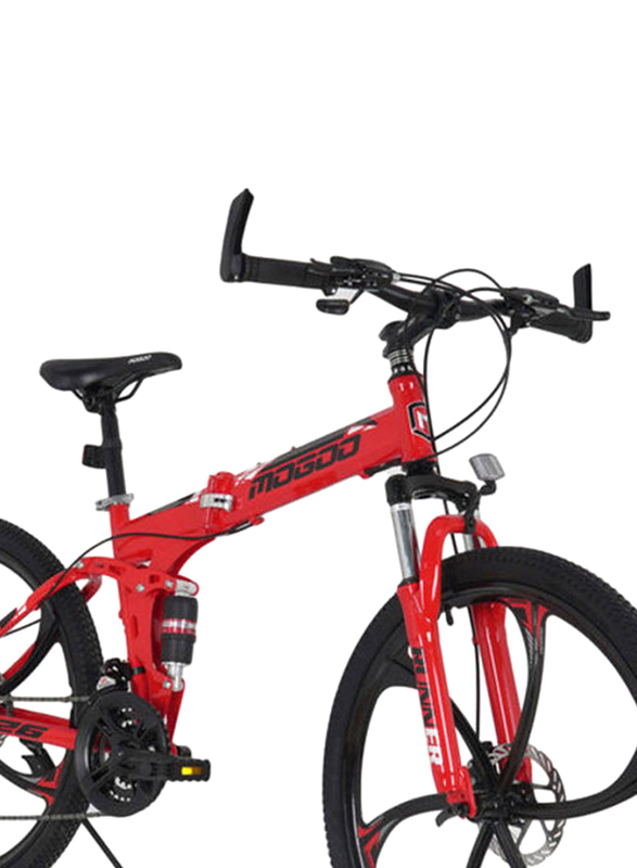 Mogoo Runner Mountain Bike, 26 Inch, Large, Red/Black