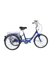 Classic Tricycle with Basket, 24 Inch, Medium, Blue