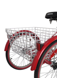 Benotto Tricycle with Basket, 24 Inch, Red