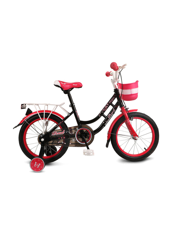 Mogoo Pearl Kids Bicycle, 16 Inch, MGPEARL16BLK, Black/Red/White