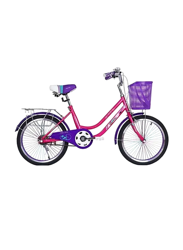 Mogoo Fashion City Unisex Kids Bicycle, 20 Inch, V.FSN20-PRPL, Purple/Pink