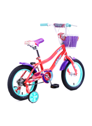 Mogoo Athena Kids Bicycle, 14 Inch, MGAT14PEACH, Pink/Black/Blue