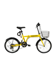 Mogoo Folding Bike with Lock & Head Light, 20 Inch, Yellow