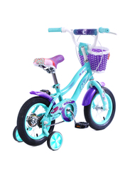 Mogoo Athena Kids Bicycle, 12 Inch, MGAT12GREEN, Blue/Black/Purple
