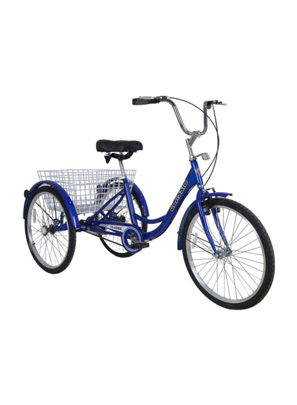 Classic Tricycle with Basket, 24 Inch, Medium, Blue