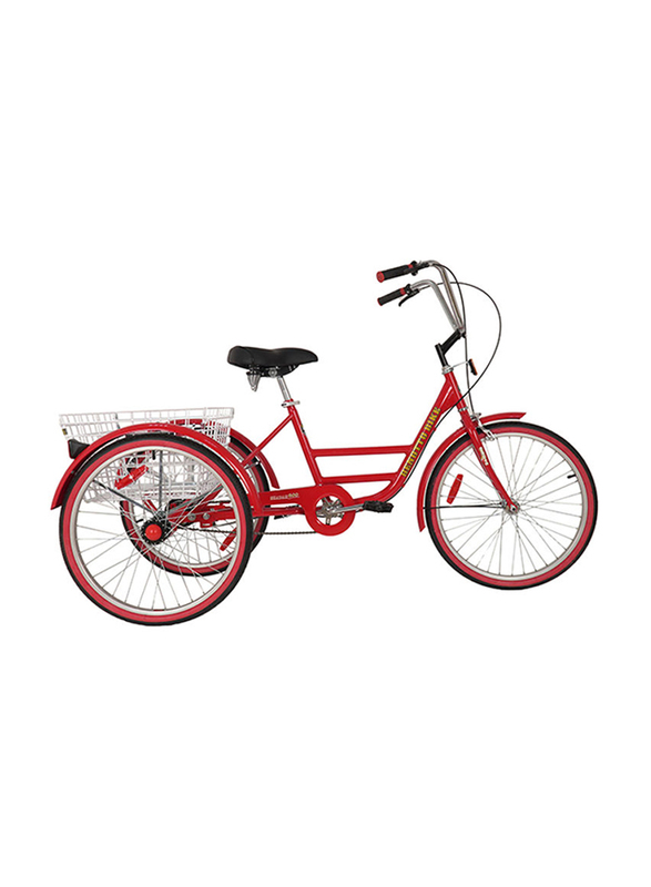 Benotto Tricycle with Basket, 24 Inch, Red