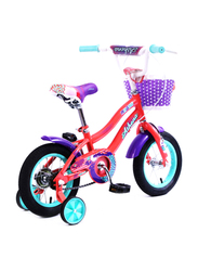 Mogoo Athena Kids Bicycle, 12 Inch, MGAT12PEACH, Pink/Black/Blue