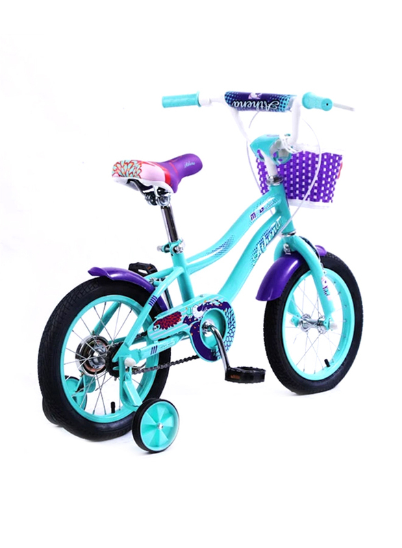 Mogoo Athena Kids Bicycle, 14 Inch, MGAT14GREEN, Blue/Black/Purple