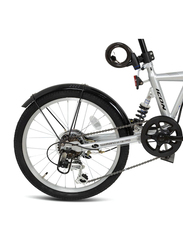 Mogoo Folding Bike with Lock & Head Light, 20 Inch, Silver