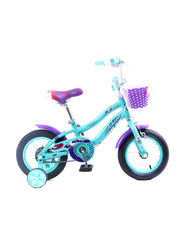 Mogoo Athena Kids Bicycle, 12 Inch, MGAT12GREEN, Blue/Black/Purple