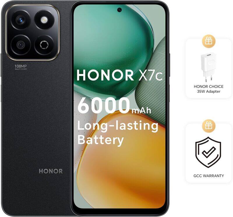 

HONOR X7c Dual SIM 16GB(8+8) RAM 256GB Midnight Black 4G With - Middle East Version