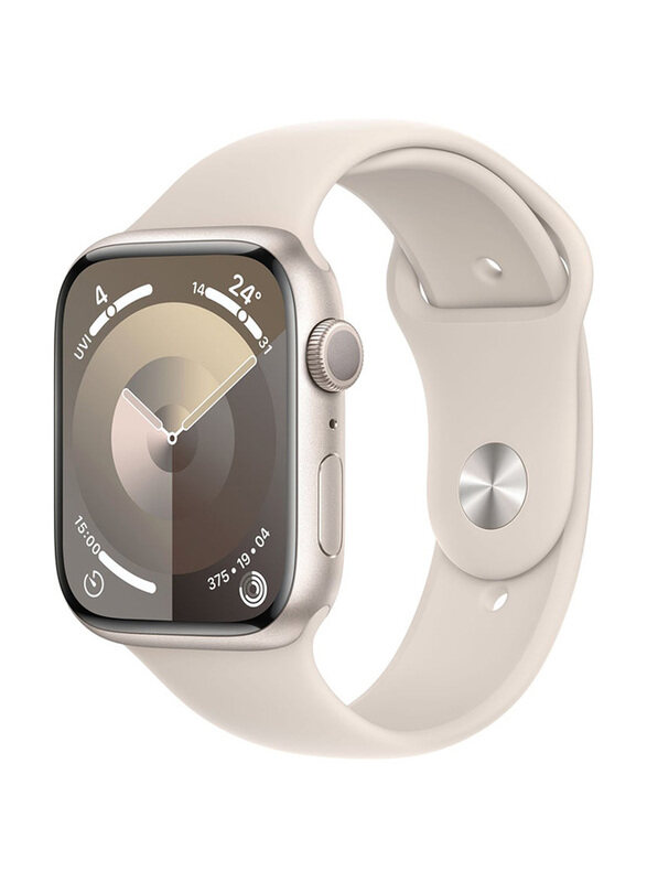 

Apple Watch Series 9 45mm Smart Watch, GPS, Starlight Aluminium Case With Starlight Sport Band