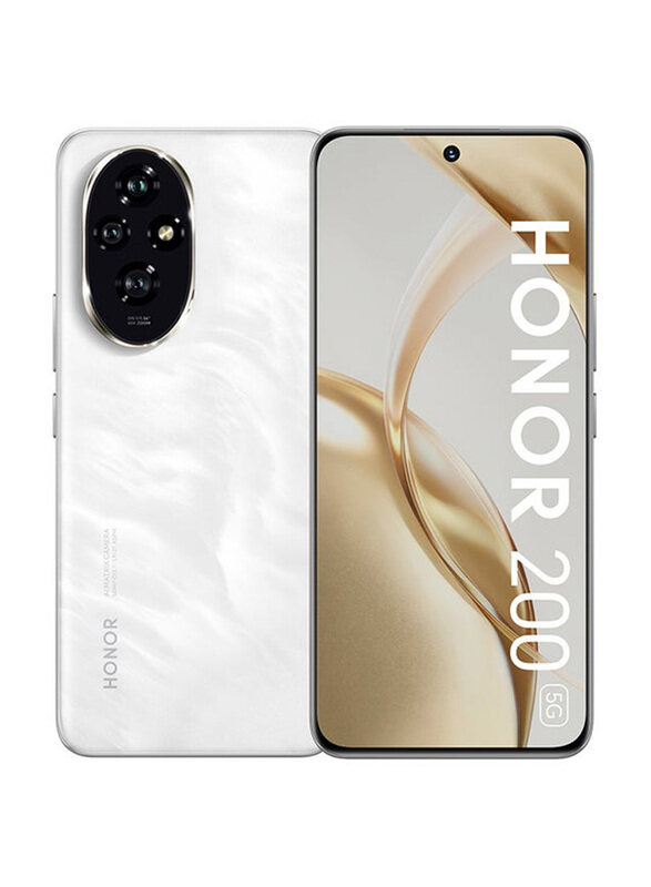 

Honor 200 256GB Moonlight White, 12GB RAM, 5G, Dual Sim Smartphone With Free Choice Band + 1 Year Screen Protection, Middle East Version