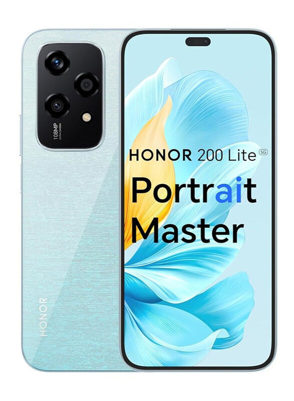 

Honor 200 Lite 256GB Starry Blue, 8GB RAM, 5G, Dual Sim Smartphone, Middle East Version