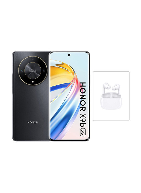 

Honor X9B 256GB Midnight Black, 12GB RAM, 5G, Dual Sim Smartphone with Earbuds, Middle East Version