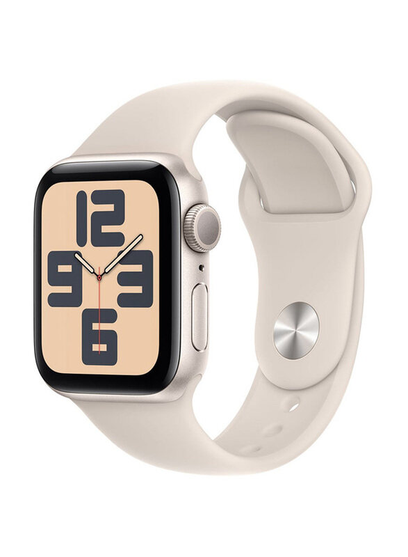 

Apple Watch SE (2023) 40mm Smart Watch, GPS + Cellular, Starlight Aluminium Case With Starlight Sport Band