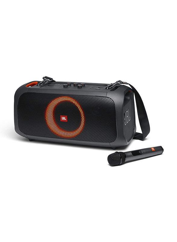 JBL Partybox On-The-Go IPX4 Splash-Proof Wireless Bluetooth Portable Speaker, 100W, Black