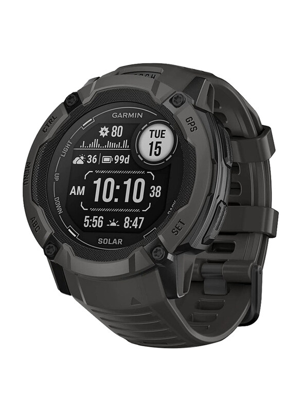 

Garmin Instinct 2X Solar 50mm Monochrome Display Smartwatch, GPS, Graphite