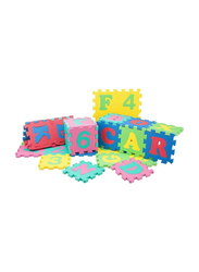 Rainbow Toys 36-Piece Alphabet and Number Puzzle Rubber Mat Set, Multicolor