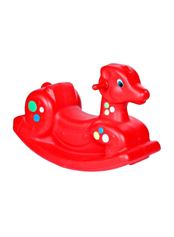 Rainbow Toys Rocking Deer Seesaw, Red, 68 x 30 x 45cm, Ages 3+