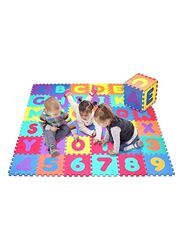 Rainbow Toys 36-Piece Set Letters and Number Puzzle Play Mat, Multicolor