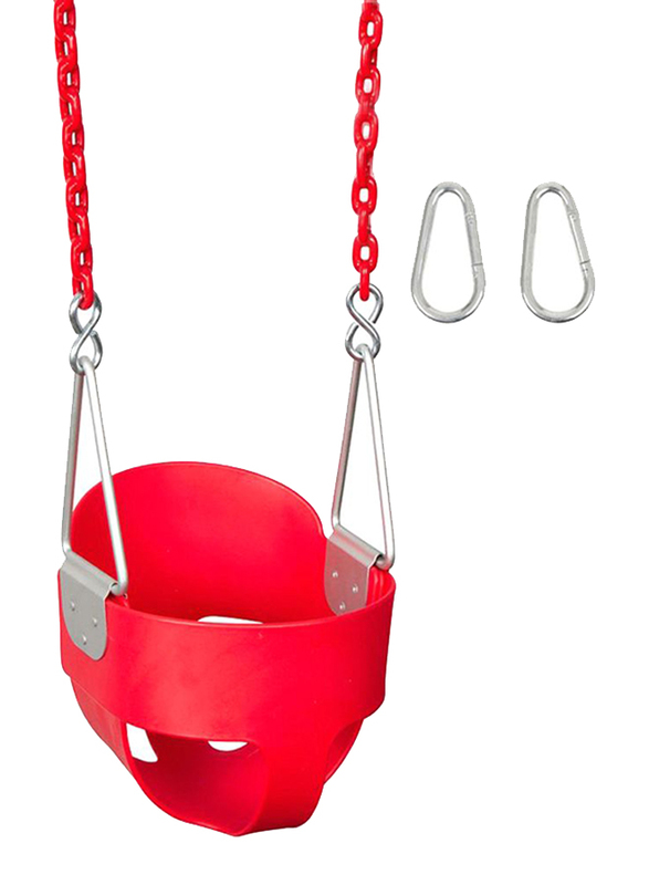 Rainbow Toys Outdoor Swing Set with Hooks, Red, Ages 3+