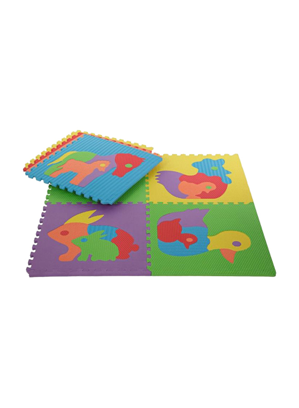 Rainbow Toys 8 Piece Animal Puzzle Floor Mat Set, Ages Upto 12 Months, Multicolor
