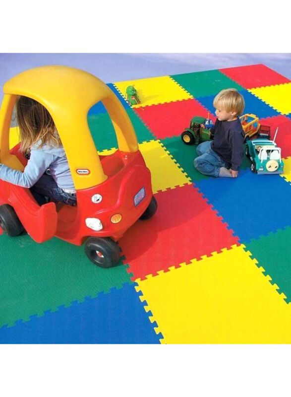 Rainbow Toys 4 Piece Soft Protective Rubber Floor Mat Set, Ages Upto 12 Months, Multicolor